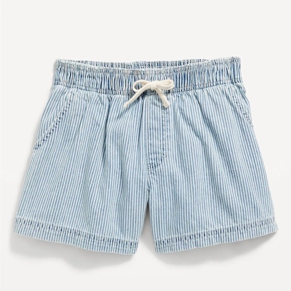 Youth Old Navy High-Rise Blue and White Striped Shorts - Picture 1 of 6